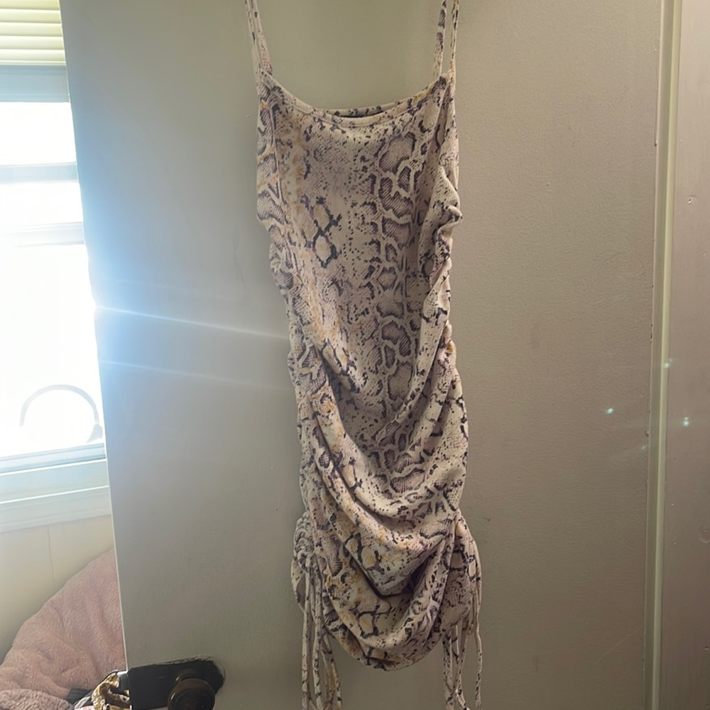 Forever 21 snakeskin patterned drawstring Dress, L